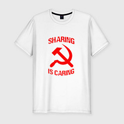 Мужская slim-футболка Sharing is caring