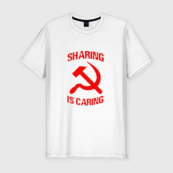 Футболка slim-fit Sharing is caring, цвет: белый