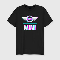 Мужская slim-футболка Значок Mini в стиле glitch