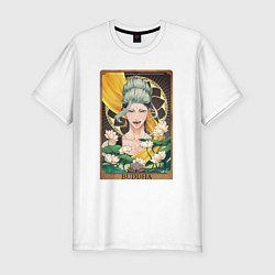 Футболка slim-fit The Buddha Tarot Card, цвет: белый