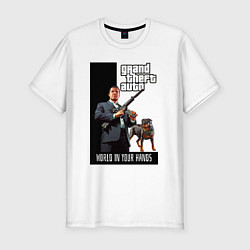 Мужская slim-футболка GTA Майкл де Санта