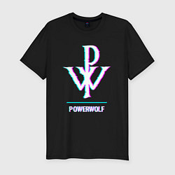 Футболка slim-fit Powerwolf glitch rock, цвет: черный