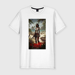 Мужская slim-футболка Девушка на мертвом острове