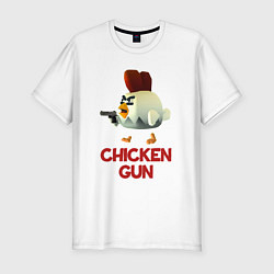 Мужская slim-футболка Chicken Gun chick