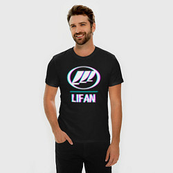 Футболка slim-fit Значок Lifan в стиле glitch, цвет: черный — фото 2
