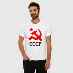 Футболка slim-fit СССР стиль, цвет: белый — фото 2