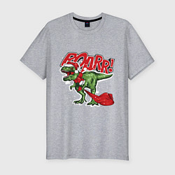 Футболка slim-fit Santa t rex gifts, цвет: меланж