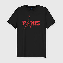 Футболка slim-fit Paris love, цвет: черный
