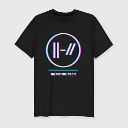 Футболка slim-fit Twenty One Pilots glitch rock, цвет: черный