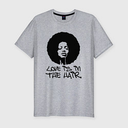 Футболка slim-fit Любовь в волосах, цвет: меланж