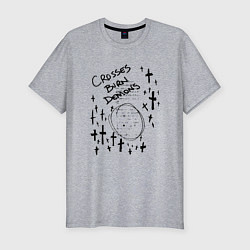 Футболка slim-fit Crosses burn demons, цвет: меланж