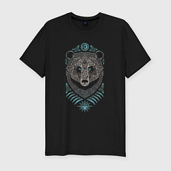 Мужская slim-футболка Мифология славян - медведь