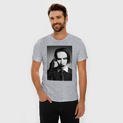 Футболка slim-fit Marilyn Manson looks at you, цвет: меланж — фото 2