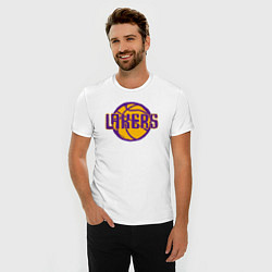 Футболка slim-fit Lakers ball, цвет: белый — фото 2