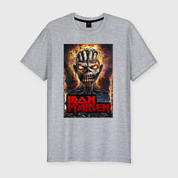 Футболка slim-fit Iron evil head, цвет: меланж