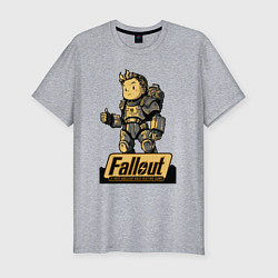 Футболка slim-fit Vault boy in armor, цвет: меланж