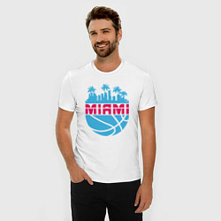 Футболка slim-fit Miami city, цвет: белый — фото 2