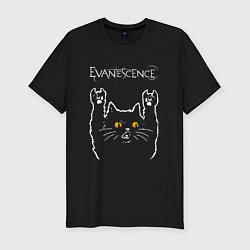 Мужская slim-футболка Evanescence rock cat