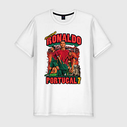 Мужская slim-футболка Криштиану Роналду Португалия 7