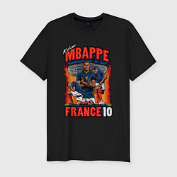 Футболка slim-fit Килиан Мбаппе Франция 10, цвет: черный