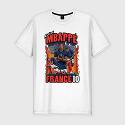 Мужская slim-футболка Килиан Мбаппе Франция 10
