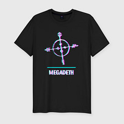 Мужская slim-футболка Megadeth glitch rock