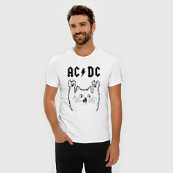 Футболка slim-fit AC DC - rock cat, цвет: белый — фото 2