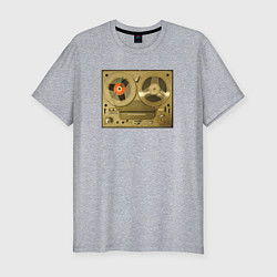 Мужская slim-футболка Ретро магнитофон