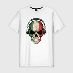 Футболка slim-fit Italy skull music, цвет: белый