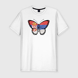 Мужская slim-футболка Бабочка Сербия