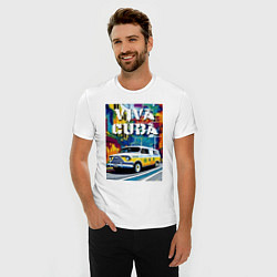 Футболка slim-fit Viva Cuba - car - retro, цвет: белый — фото 2