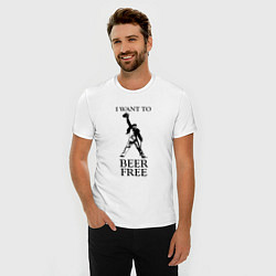 Футболка slim-fit I want to beer free, Queen, цвет: белый — фото 2