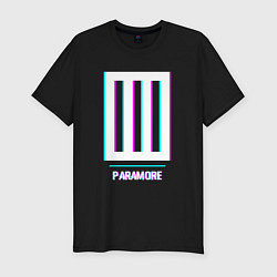 Футболка slim-fit Paramore glitch rock, цвет: черный