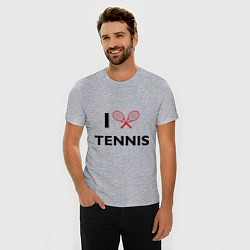 Футболка slim-fit I Love Tennis, цвет: меланж — фото 2
