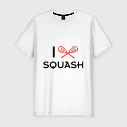 Мужская slim-футболка I Love Squash