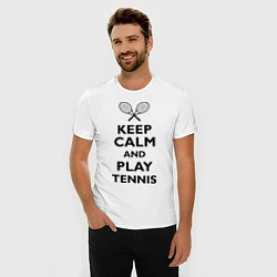 Футболка slim-fit Keep Calm & Play tennis, цвет: белый — фото 2