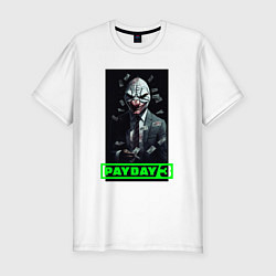 Мужская slim-футболка Payday 3 mask