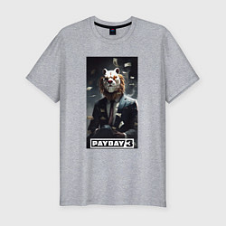 Мужская slim-футболка Payday 3 lion mask