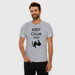 Футболка slim-fit Keep calm and judo, цвет: меланж — фото 2