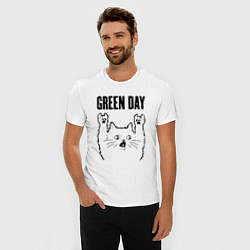 Футболка slim-fit Green Day - rock cat, цвет: белый — фото 2