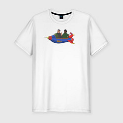 Мужская slim-футболка Ким Чен Ын и Биг Смоук