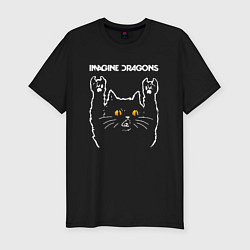 Футболка slim-fit Imagine Dragons rock cat, цвет: черный