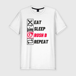 Мужская slim-футболка Eat sleep rush b repeat