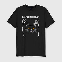 Мужская slim-футболка Foo Fighters rock cat