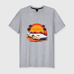 Футболка slim-fit Ретро Феррари, цвет: меланж