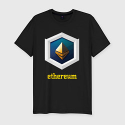 Футболка slim-fit Логотип Ethereum, цвет: черный
