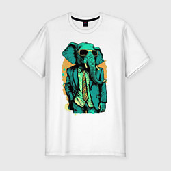 Мужская slim-футболка Человек слон