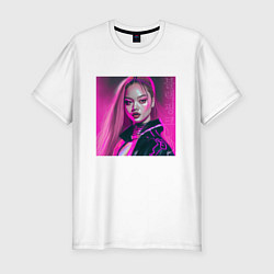 Мужская slim-футболка Blackpink Lisa аниме рисунок