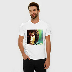 Футболка slim-fit Jim Morrison One eye Digital Art, цвет: белый — фото 2