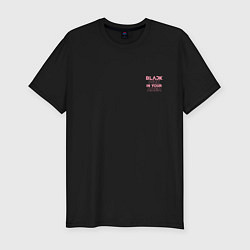 Футболка slim-fit Black pink in your area - мини, цвет: черный